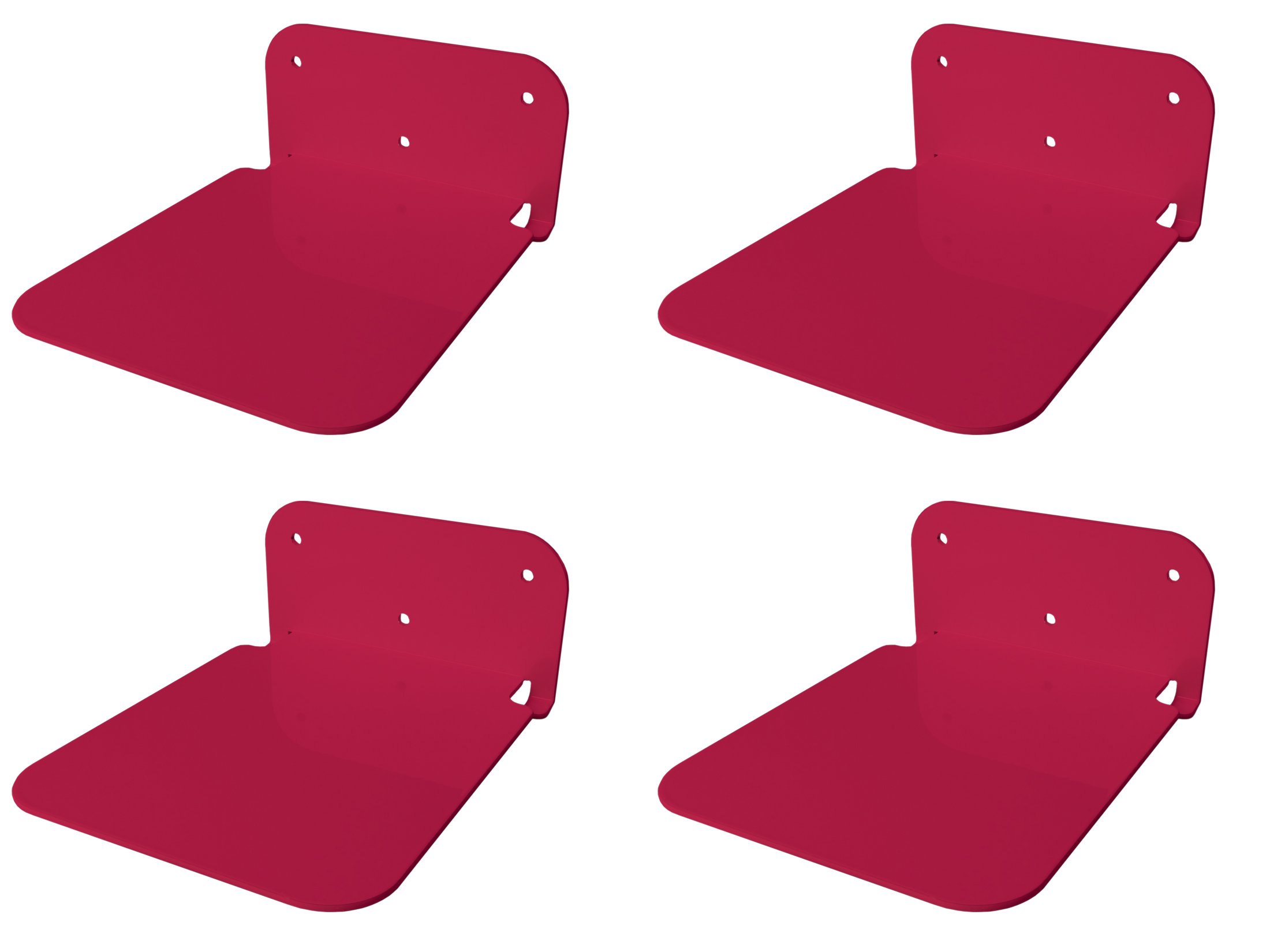 Galleksa Invisible Concealed Floating Metal Bookshelf Bookcase Wall Mounted Storage for Home Room Creative Decoration Book Display New Home Gift (4 - Pack, Raspberry)