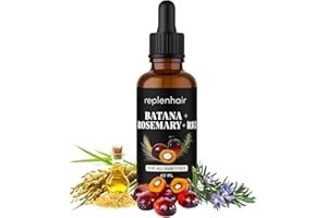 Replenhair Batana Oil for Hair Growth Oil with Rosemary Castor, 100% Pure, Organic, Cold-Pressed, Unrefined Batana from Honduras by Dr. Sebi - Natural, Vegan, for Strong Roots and Thick Hair, 8oz