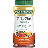 Nature's Bounty C, D, & Zinc Gummies, Immune Support Gummies for Adults, Citrus Berry, 70 Ct