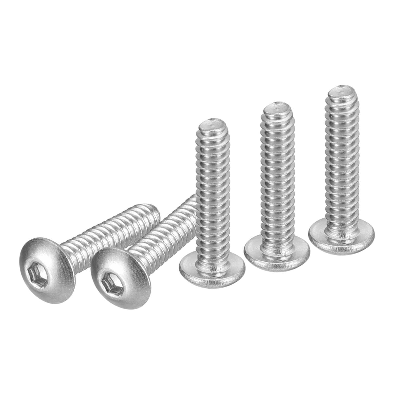 DTGN #4-40x1/2" Button Head Socket Cap Screws - 100Pack - Good for Machine - 304 Stainless Steel 18/8 - Hex Drive Full Thread UNC Fasteners — image 1