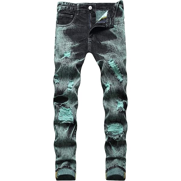 パンツ faded biker long skinny jeans Amazon.com: Gsywaipei Mens Distressed Casual Skinny Jeans