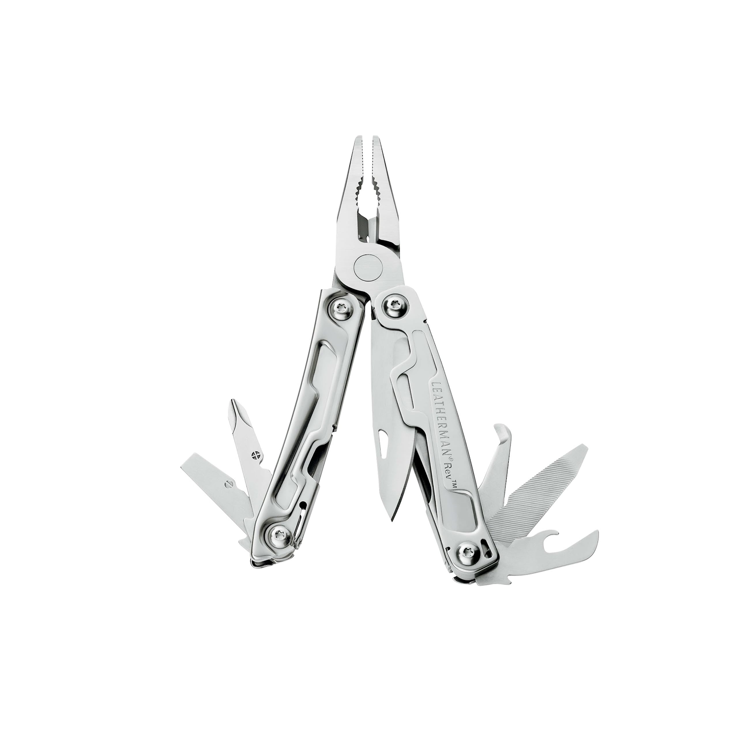 Leatherman Rev Multi-Tool - 14 Tools with Blade for Camping & DIY, Stainless Steel, Silver