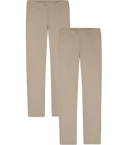 Amazon.com: Girls Uniform Pants - 4-Pocket Mid-Rise Skinny Stretch