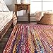 nuLOOM Tammara Bohemian Hand Braided Area Rug, Oval 4x6, Multi