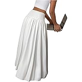 GORGLITTER Women's Flowy Long Skirt High Waist Flared A Line Maxi Skirts Trendy 2025