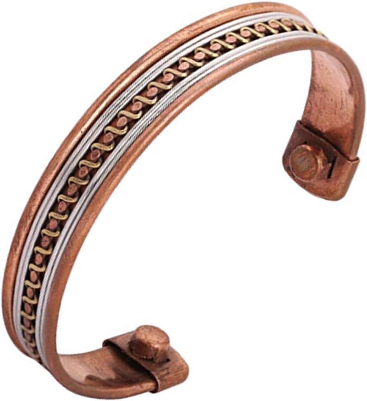 Copper Therapy Pure Copper Magnetic Bracelet Bangle Cuff Bracelet For Men, Recovery And Injury Relief