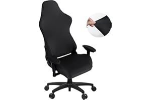 SARAFLORA Gaming Chair Covers Stretch Washable Slipcovers for Armchair, Swivel, Computer Boss Chair (Black, X-Large)