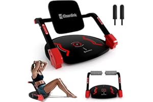 Eisenlink - Sit Up Machine ABMAX-Gen3 Ab Exercise Equipment with Flat Backrest. Multi-functional Ab Workout Machine for Home Gym with 4-Level Ab Crunch, Massage Roller & 330LBS Steel Frame, Workout Equipment for All Ages