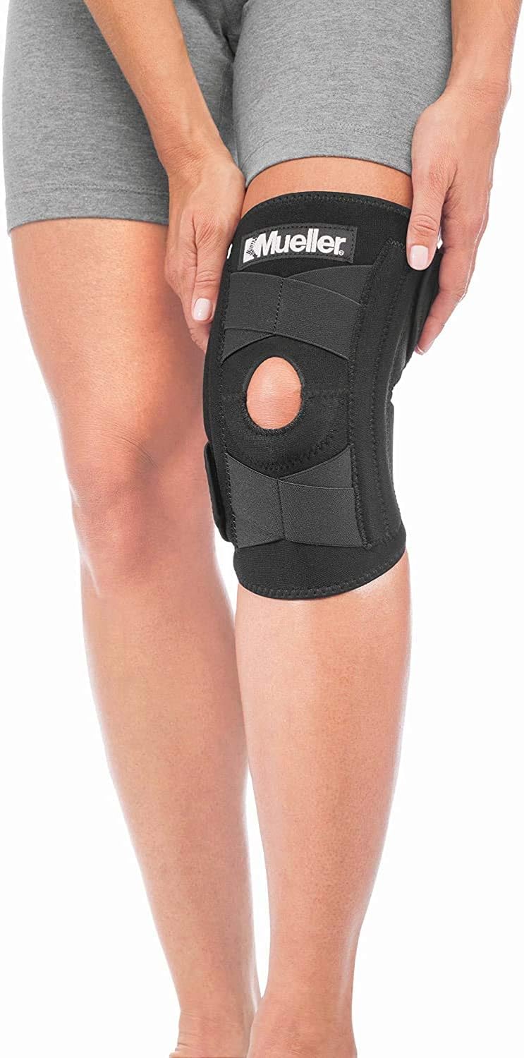 Mueller Self-Adjusting Knee Stabilizer, Black, One Size Fits Most|Measure three inches above knee, fits 14” - 20”: Health & Personal Care
