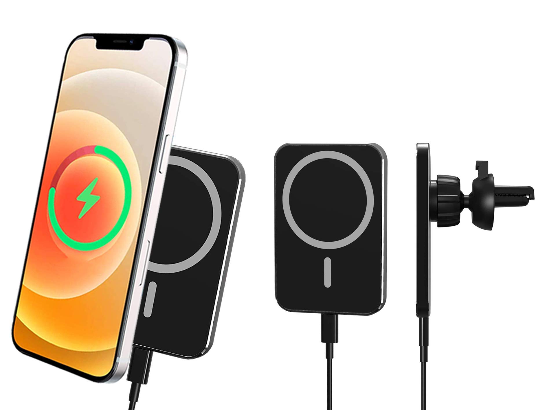 Strong Magnetic Car Wireless Charger - Magnetic Car Vent Mount/Cradle Compatible with iPhone 12/12Pro/Mini/12 Pro Max, Mag-Safe Case Accessories Magnet Phone Holder Stand 15W Qi Fast Charging Mount