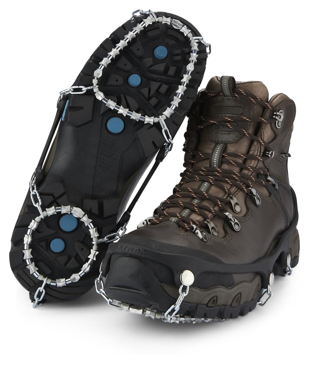 Yaktrax Diamond Grip Traction Cleats for Ice and Snow - Full-Foot Grip for Walking, Running, and Hiking - Cold-Resistant Easy On/Off Elastic Upper Band Lightweight and Durable - Black, X-Large