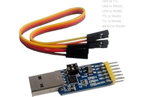 DIYmalls CP2102 USB to TTL Serial Adapter Module USB to RS485 232, TTL to RS232 485,RS232 to 485 + 6p Dupont Cable Jumper Wir