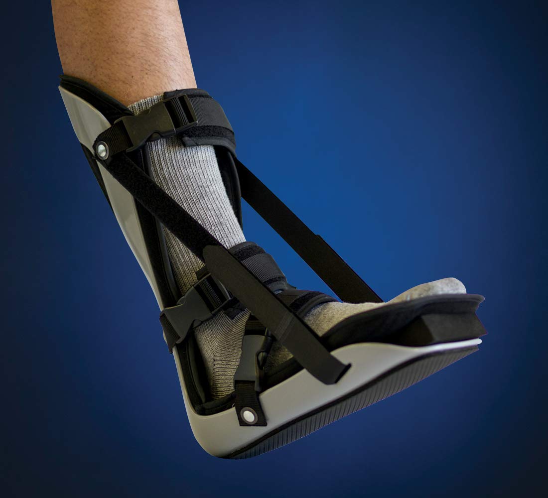 United Ortho Plantar Fasciitis Adjustable Leg Support Brace Fits Right or Left Foot for Soreness Relief, Foot Pain and Stretching, Medium, Black: Industrial & Scientific