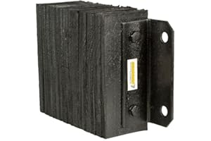 Guardian Laminated Rubber Bumper for Truck Loading Dock Protection, 16" W x 10" H x 4.5" D, Steel Bracket 3/4" Mounting Holes