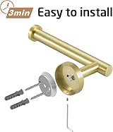 KES Towel and Toilet Roll Holder Set SUS304 Brushed Gold LA20BZ-21 view 7