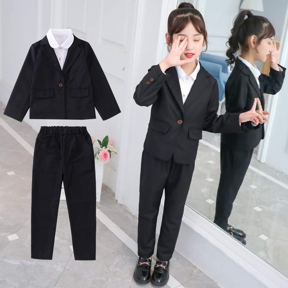 入学式 スーツ 女の子 セットアップ キッズ 子供服 大人っぽい フォーマル おしゃれ 春 秋 長袖 上下セット ジュニア セットアップ パンツ ジャケット 卒業式 パンツスーツ かっこいい フォーマル 通販 Amazon