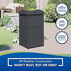 Suncast Hideaway Rectangular 33 Gallon Trash Can