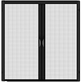 French Retractable Screen Door (Double Doors) Made-to-Size &amp; Customizable | Black, Retractable Screen Doors for French Doors (Double Doorways), Full-Length Magnetic Closure Seals, Milano 200