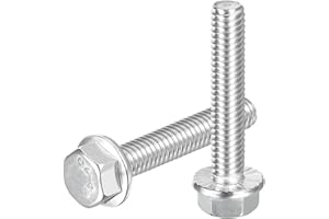 uxcell 10Pcs 5/16-18 x 1-3/4" Flanged Hex Head Bolts, 304 Stainless Steel Flange Hexagon Screws, Flange Hex Drive Screws 5.8 