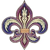 3.5" Fleur De Lis Iron On Patch - Embroidered Mardi Gras Fleur De Lis Applique Appliques Iron On Sew On Patches for Holes, Clothing, Jeans, Hat, Backpacks, Clothes - Fleur De Lis Patch