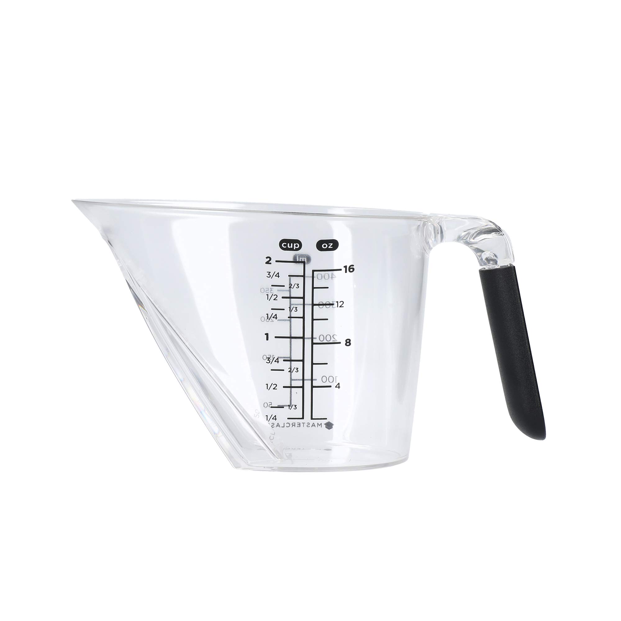 MasterClass Angled Measuring Jug 400ml, Clear BPA Plastic Jug with Handle