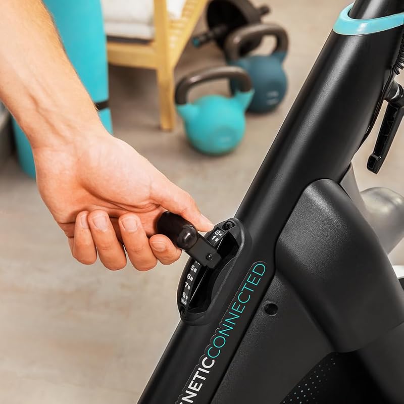 Bicicleta Estática Indoor con Resistencia Magnética y Volante de Inercia 24Kg DrumFit Indoor 24000 Magnetic Connected. APP, 8 Niveles de Resistencia, Pantalla, Sillín y Manillar Ajustables