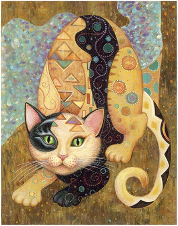Chthsx Classique Gustav Klimt Chat Peintures Abstrait Animal Affiche Et Impressions Peinture Photos Pour Salon Decorations Pour La Maison 50x75x3 Pcscm Sans Cadre Amazon Fr Cuisine Maison