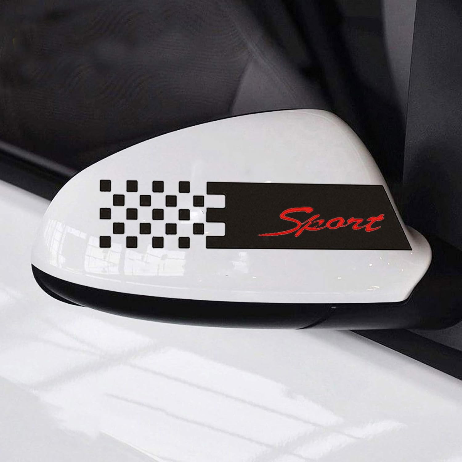 Voroly 2 Pcs Sports Car Rear View Mirror Stickers Decor DIY