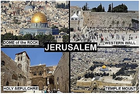 SOUVENIR FRIDGE MAGNET - JERUSALEM ISRAEL 9cm x 6cm (3½ x 2½ inches) Jumbo