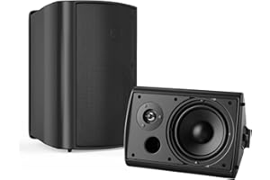 STUDIOFINIX 6.5 Inches Indoor Outdoor Bluetooth Speakers Waterproof Wired Wall Mount Active Speakers 400 Watt for Patio Garage,Deck,Backyard (Black)