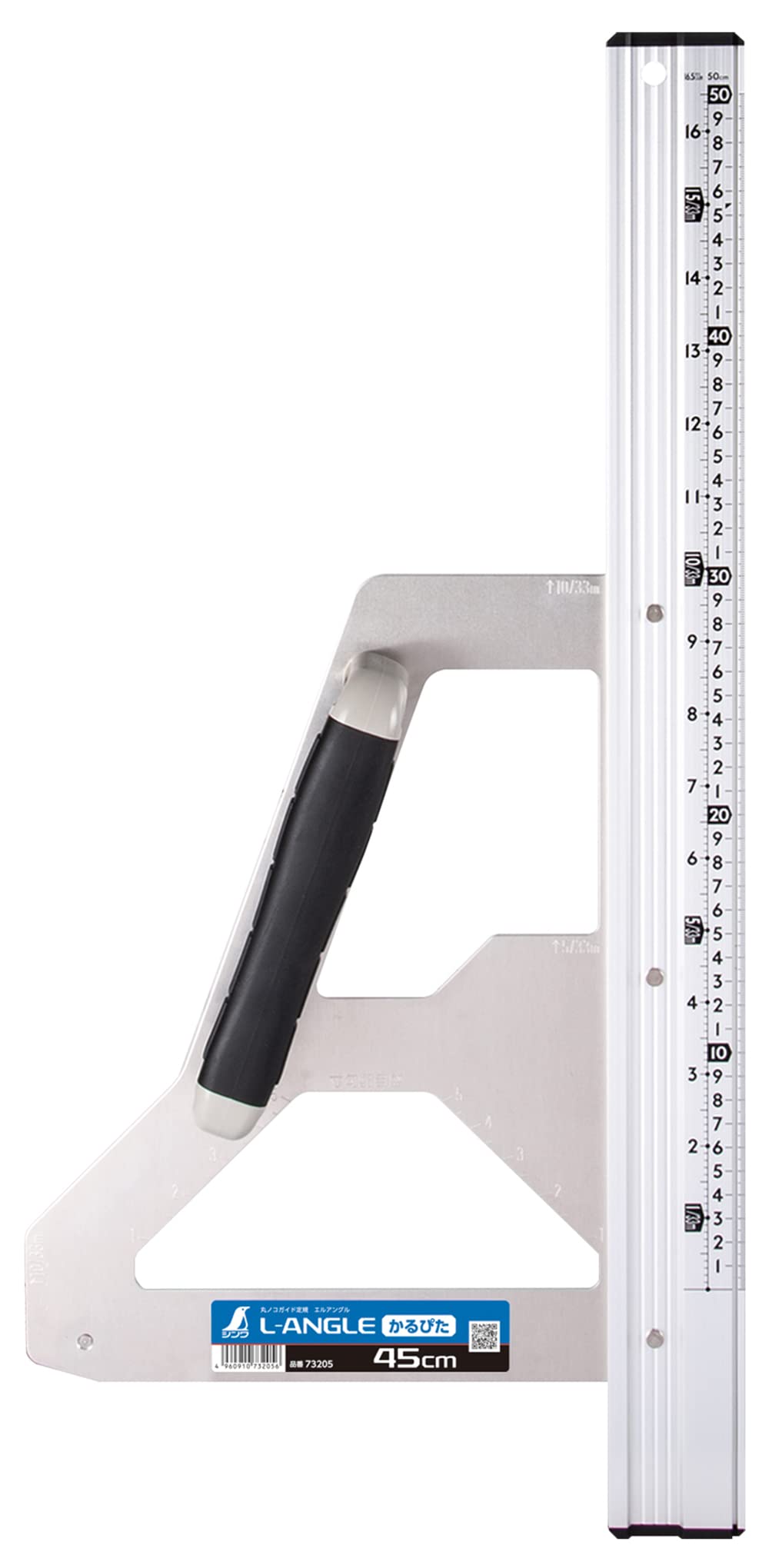 シンワ測定(Shinwa Sokutei) 丸ノコガイド定規 エルアングル かるぴた 45㎝ 併用目盛 73205商品画像