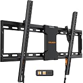Perlegear Tilting TV Wall Mount for 37&ndash;82 inch TVs up to 132 lbs | 1.5&Prime; low profile, fits 16&Prime;/18&Prime;/24&Prime; studs, easy lock &amp; unlock design, 65 tilt tv wall mount max VESA 600x400mm, PGLT2
