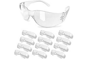 12 Packs Safety Glasses for Men and Women - Clear Lens Safety Goggles for Working - Protective Eyewear