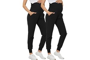 PARNIXS Maternity Two-Piece Set Basic Stretch Design with Pockets Soft Leggings for Active Moms Yoga Pants - Year-Round Wear