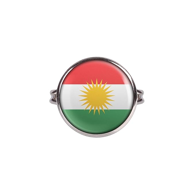 Mylery Ring mit Motiv Kurdistan Flagge silber verschiedene Größen