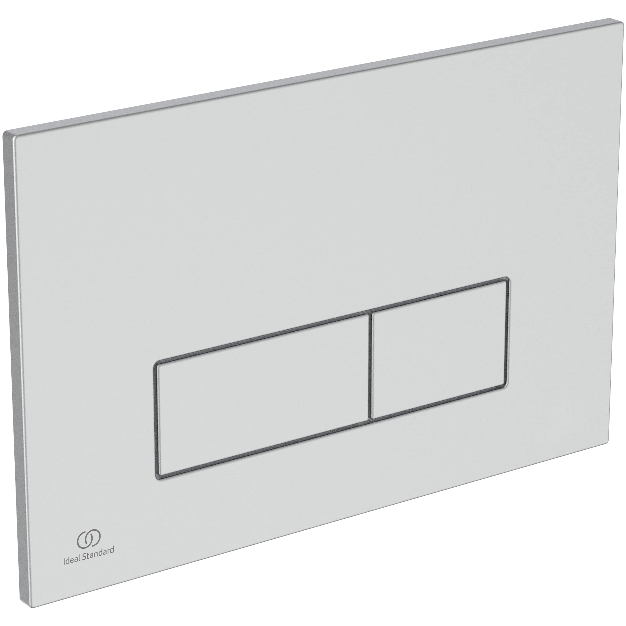 Ideal Standard Oleas Toilet Flush Plate, Dual Flush Technology via Pneumatic Activation, Easy Operation and Durable Design (Square) – Chrome Matt (234x8.5x154 mm)