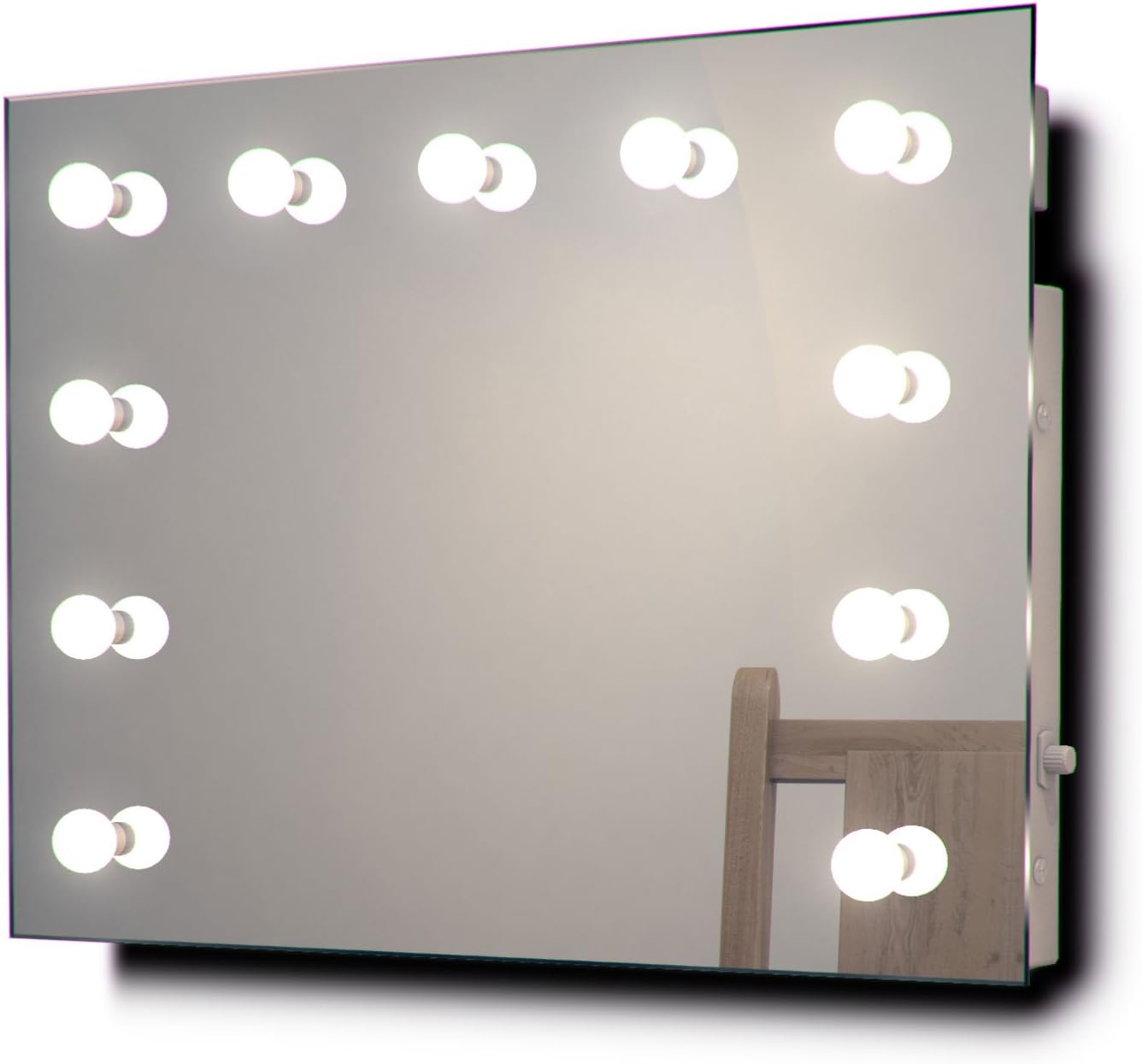 Diamond X Wallmount Hollywood Makeup Mirror with Daylight Dimmable LED