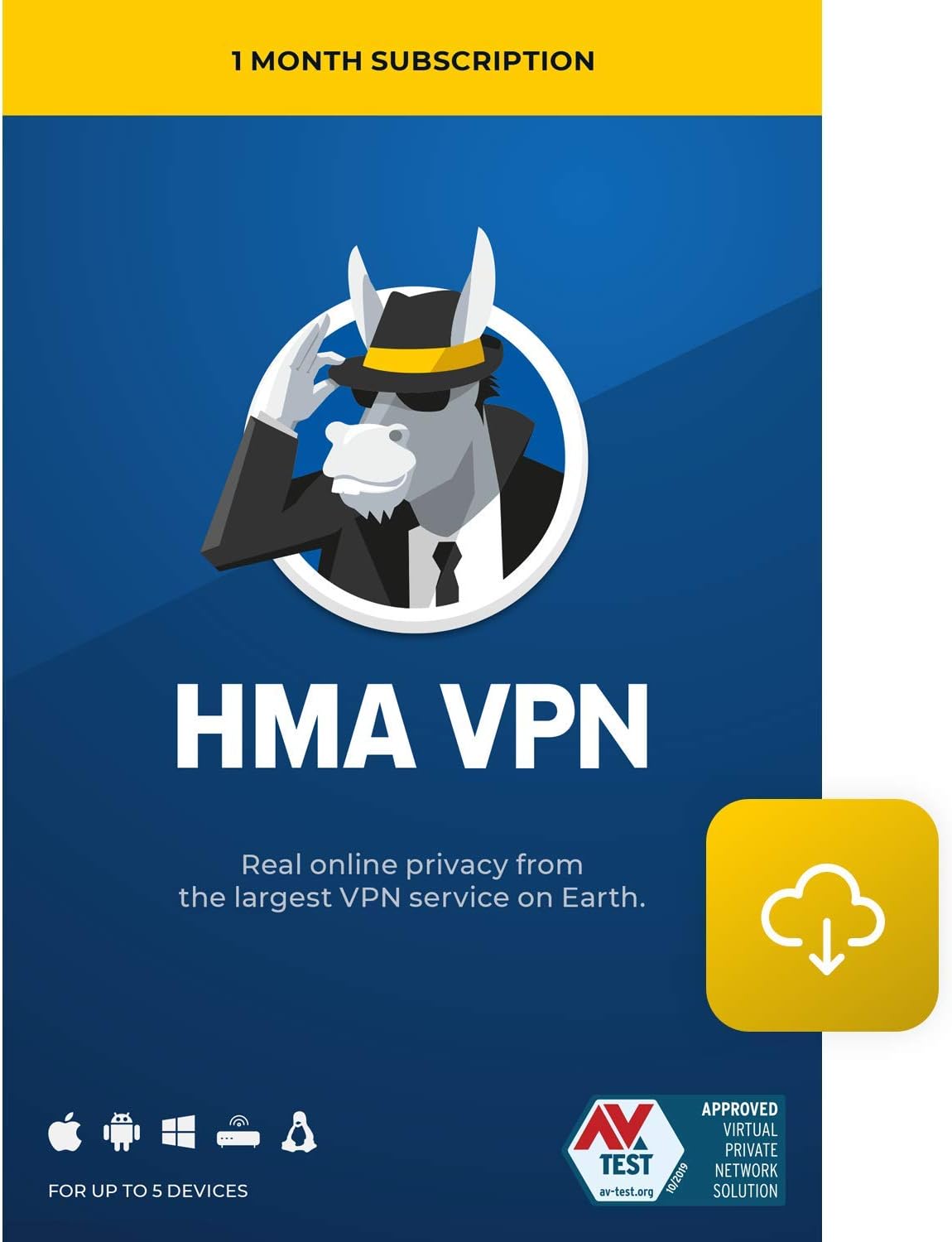 HMA VPN | Privacy Protection Service | Win, Mac, iOS, Android, Linux, Routers | 5 Devices, 1 Month [Download]