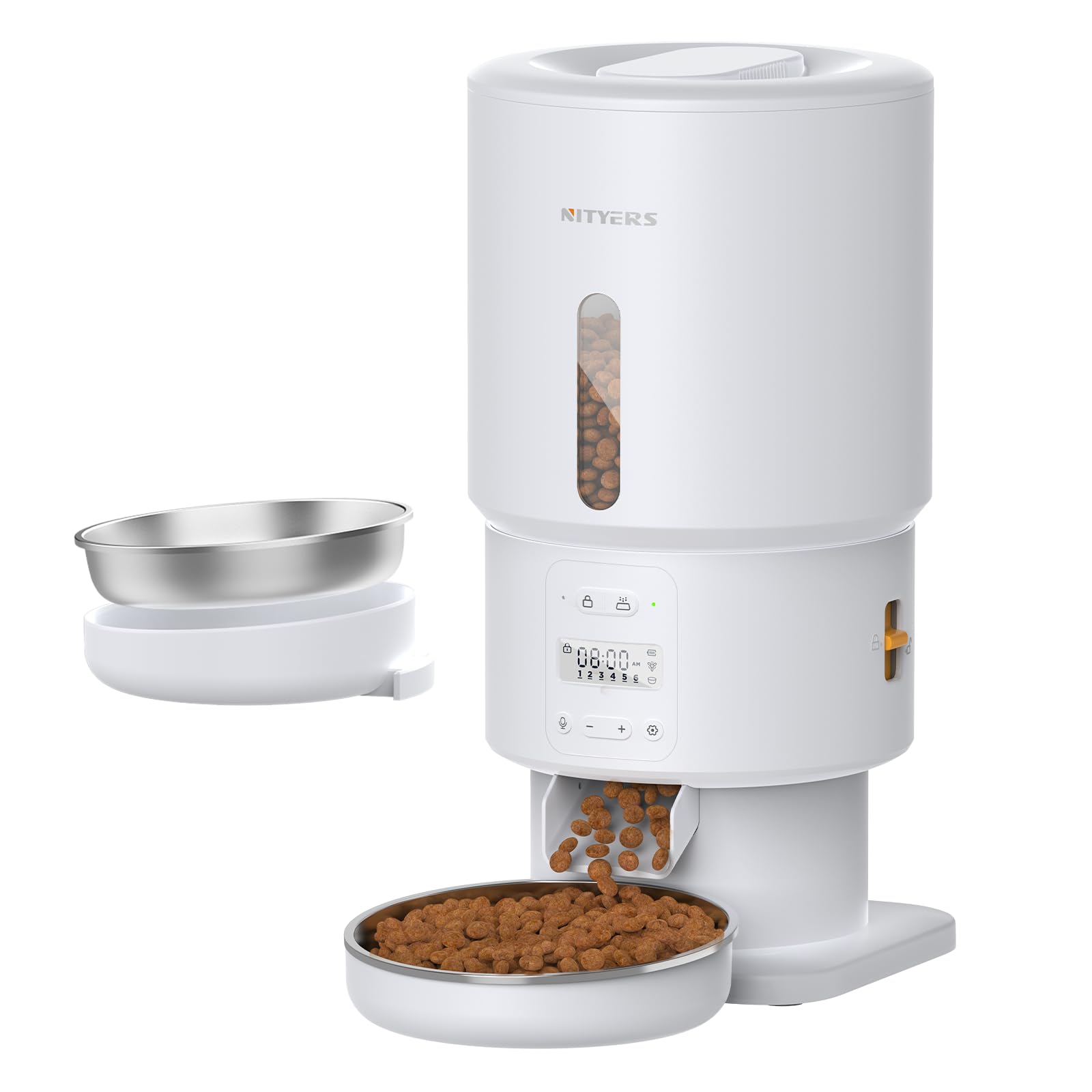 Photo 1 of Automatic Cat Feeder - 5L Anti-Clog Cat Food Dispenser Keeps 2-15mm Dry Food Fresh, 10s Voice, 1-6 Meals/Day, Programmable Portions, 180-Day Battery Life, Easy to Clean Auto Pet Feeder for Small Dog