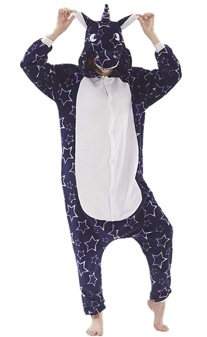 Erwachsene Unisex Einhorn Tiger Lion Fox Onesie Tier Schlafanzug Cosplay Pyjamas Halloween Karneval Kostüm Loungewear