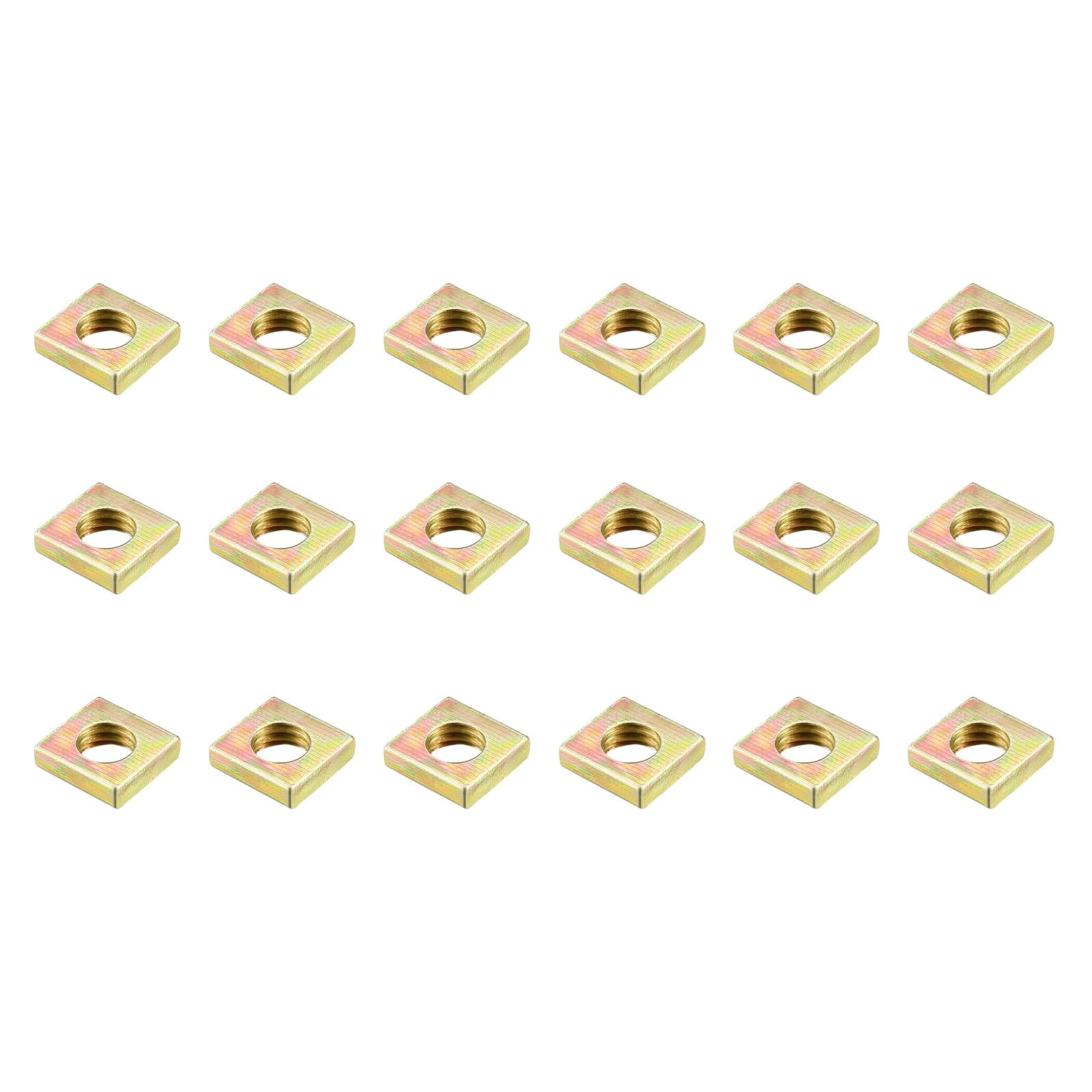 METALLIXITY Square Nuts (M6x10x3mm) 50Pcs, Carbon Steel Hardware Nuts - for Furniture Construction Mechanical Equipment Fasteners, Color Zinc