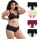 GRESTU Women's Period Washable Urinary Incontinence Cotton Brief Underwear Menstrual Panties with Leakproof