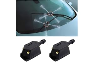 BESULEN 2PCS Front Windshield Washer Nozzles, 4 Holes Auto Wiper Washer Spurter Kit Replacement Interior Accessories, Universal Straight Pillar Spray Jet For Vehicle, Truck, SUV