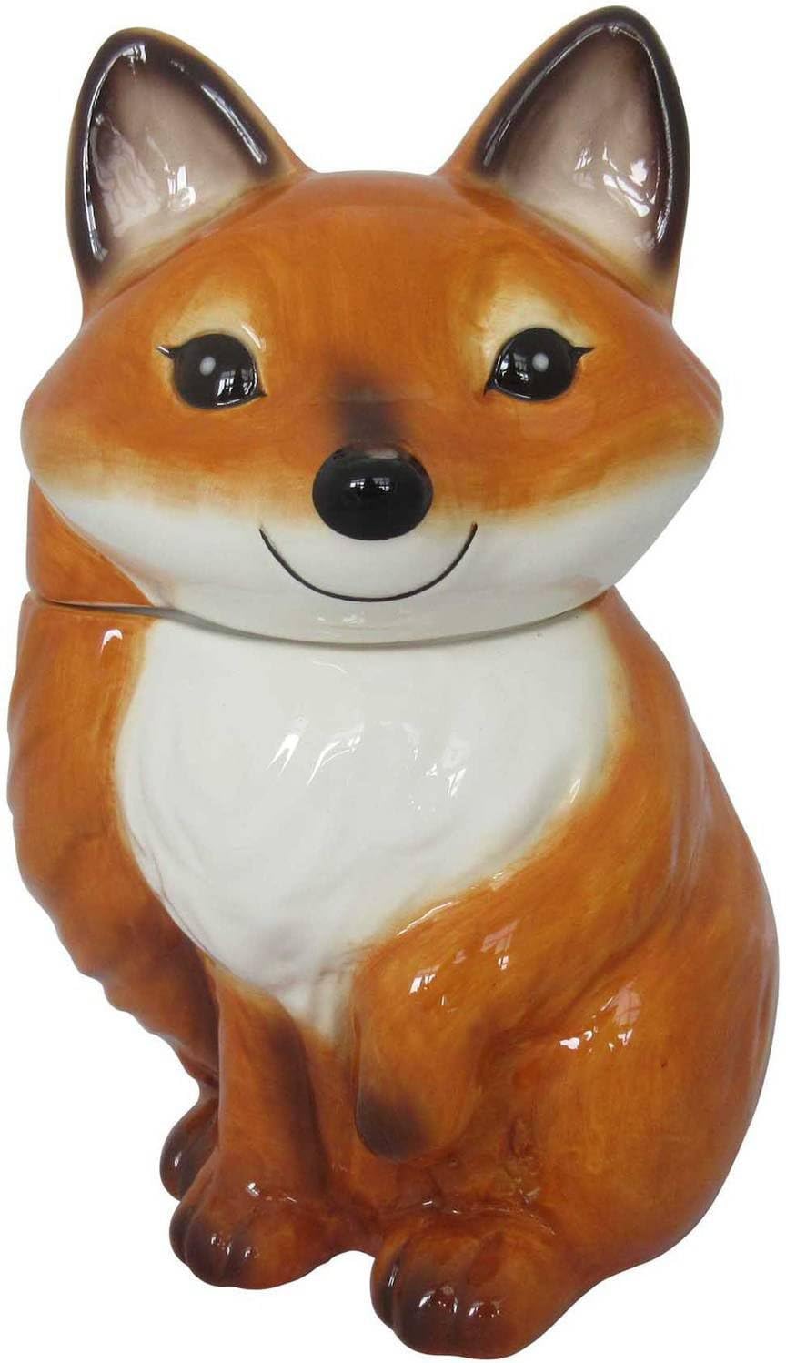 Hand Painted Ceramic Reddish Brown Fox Cookie Jar Amazon Ca Home Kitchen