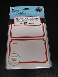 Martha Stewart Home Office with Avery Shipping Labels 2 1/2" X 3 3/4"- 18 Labels with Red Border
