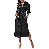 Women Kimono Long Robe Lightweight Bathrobe Soft Nightwear Comfy Nightgown