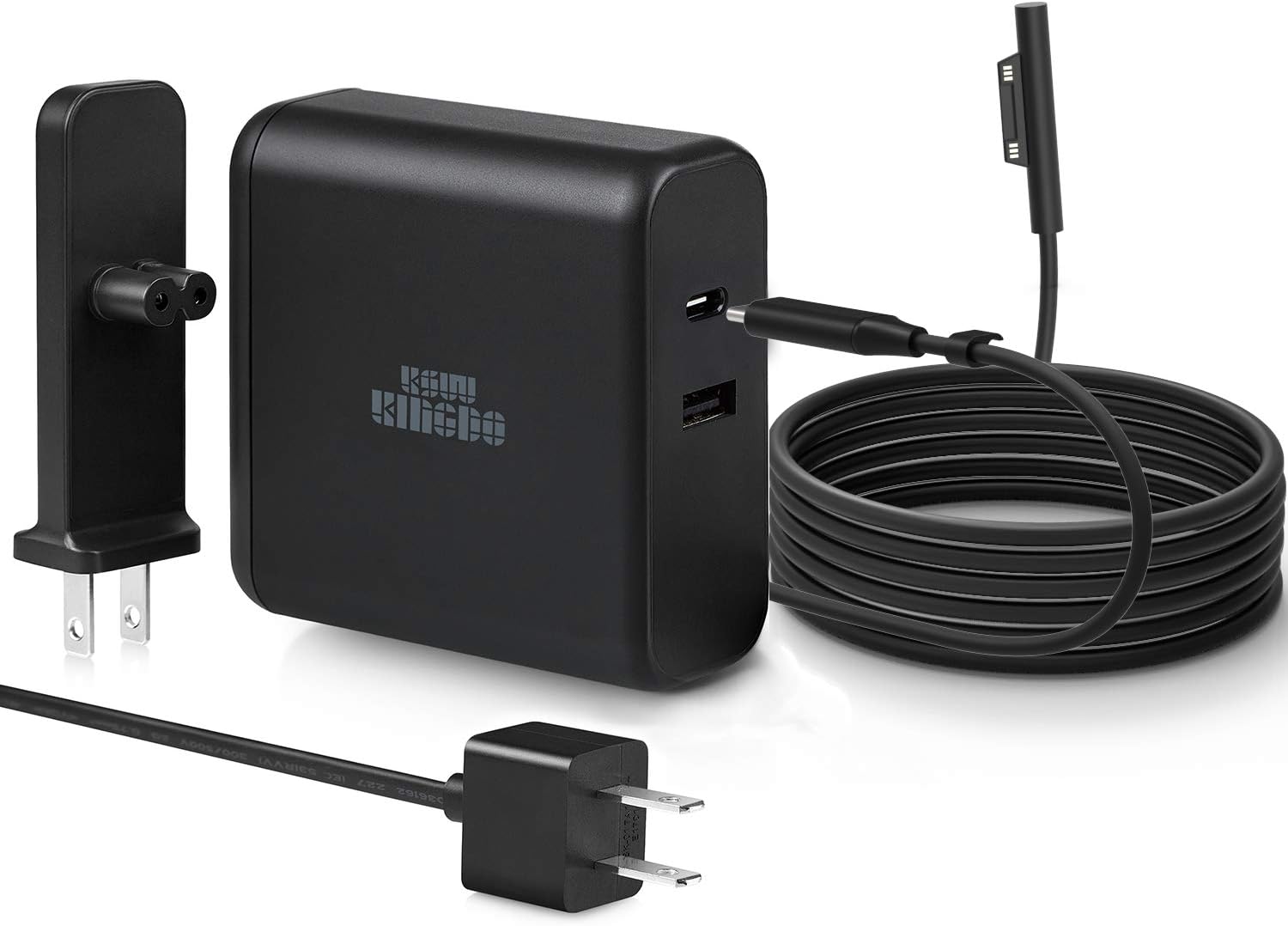 Surface Pro Surface Laptop Charger, USB C Power Adapter Charger 73W 2-Ports with 61W Type C PD 3.0 Compatible with Surface Go Surface Book Surface Pro 4 Pro 3 Surface Laptop & Surface Pro 6 and More