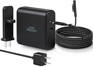 Surface Pro Surface Laptop Charger, USB C Power Adapter Charger 73W 2-Ports with 61W Type C PD 3.0 Compatible with Surface Go Surface Book Surface Pro 4 Pro 3 Surface Laptop & Surface Pro 6 and More