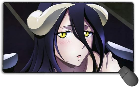 amazon com big gaming mouse pad with stitched edges premium textured desk keyboard pad designed for accurate control 15 7 x 29 5 in overlord anime character sexy anime girl succubus albedo office products amazon com