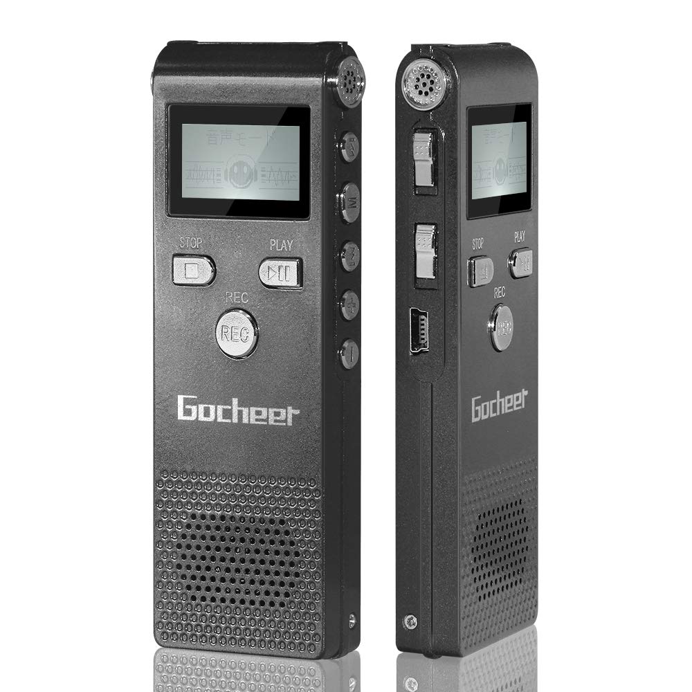 ゴシェール(Gocheer）ボイスレコーダー 小型 高音質 ICレコーダー 8GB 長時間録音機 USB充電 MP3プレーヤー 【二年間メンテナンス保証】